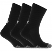 Under Armour Three Pack HeatGrear Crew Socks Black